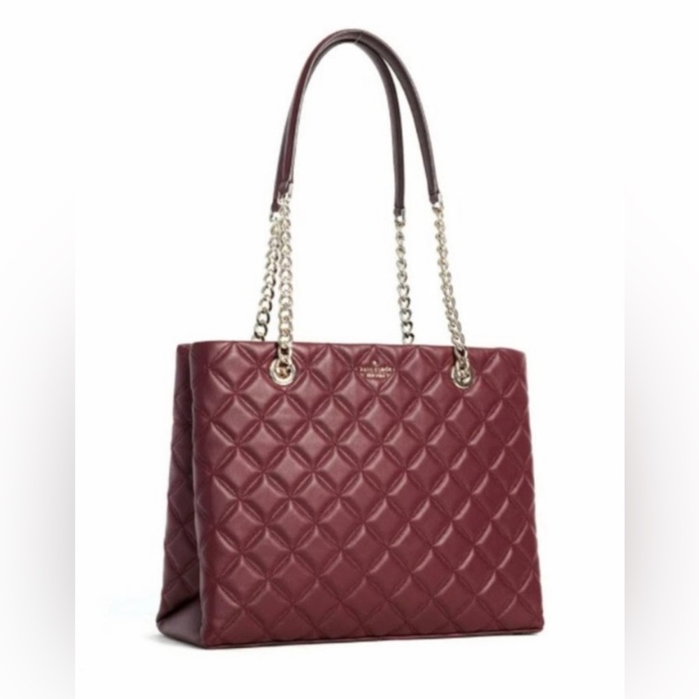 EUC ♠️ Kate Spade smooth quilted blackberry Natalia tote/purse
